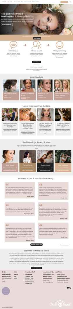 Captura de pantalla makemebridal.co.uk