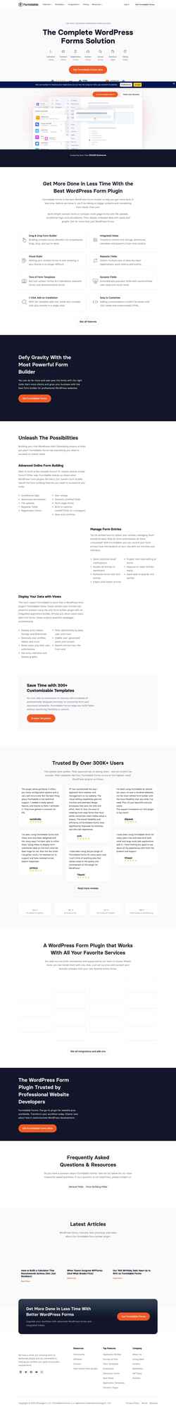 Snímka obrazovky formidableforms.com