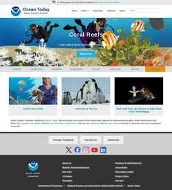 Snímek obrazovky oceantoday.noaa.gov