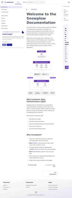 截屏 docs.snowplow.io