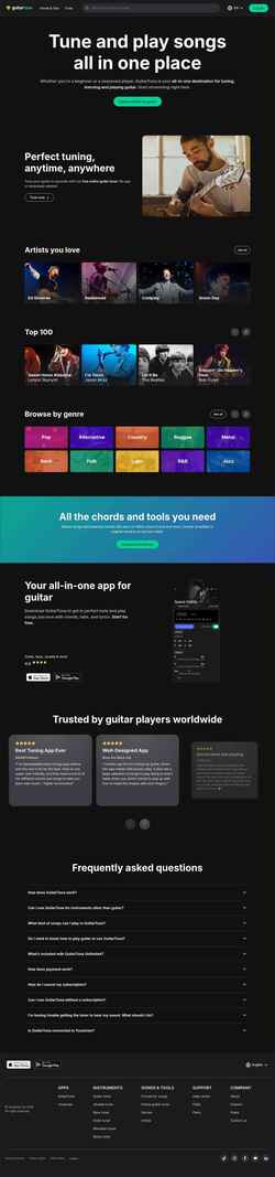 Снимак екрана guitartuna.com