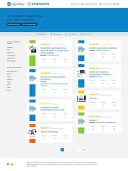 Снимак екрана extensions.openoffice.org