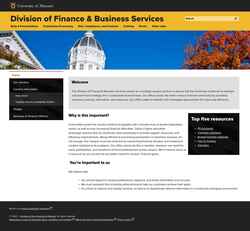 Captură de ecran finance.missouri.edu