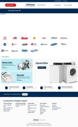 Снимак екрана parts.alliancelaundry.com