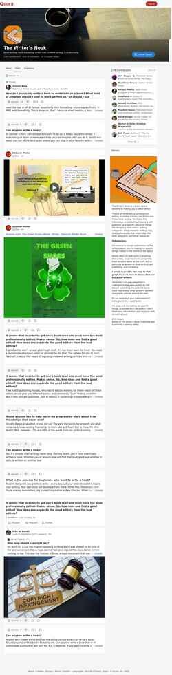 Снимак екрана thewritersnook.quora.com