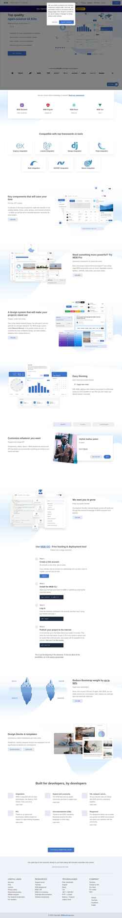 Екранна снимка mdbootstrap.com