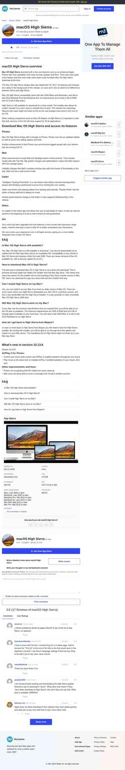 Skærmbillede macos-high-sierra.macupdate.com