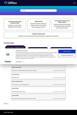 Posnetek zaslona help.offsec.com