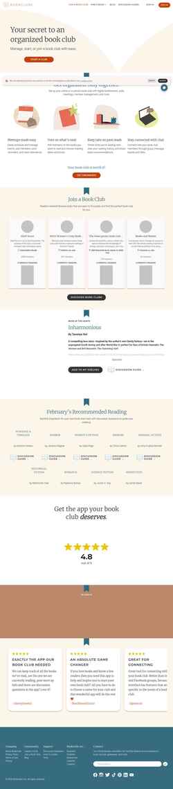 Screenshot bookclubs.com