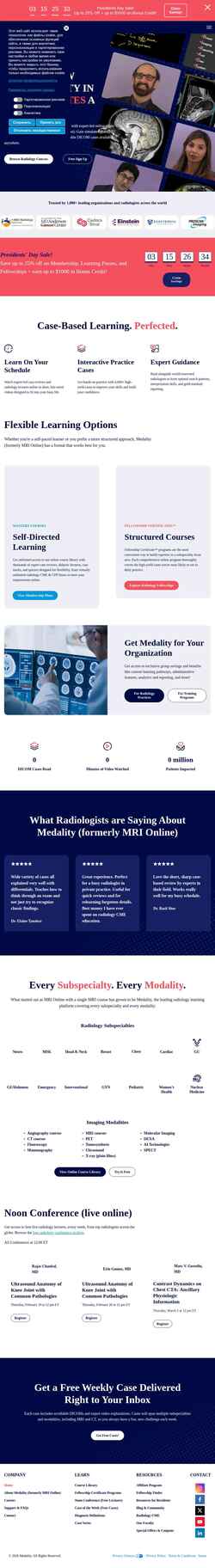 Schermafbeelding medality.com