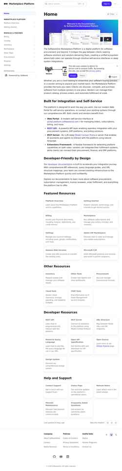 Capture d'écran docs.platform.softwareone.com