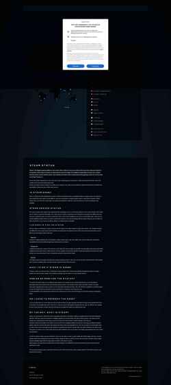 Snímek obrazovky steamstatus.io