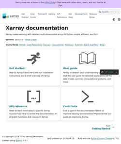 Screenshot docs.xarray.dev