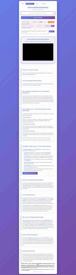 Screenshot unscramble.com