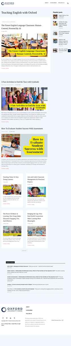 Captura de pantalla teachingenglishwithoxford.oup.com