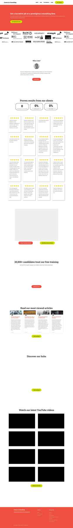 Snímek obrazovky careerinconsulting.com