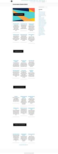 Schermafbeelding conversationstartersworld.com