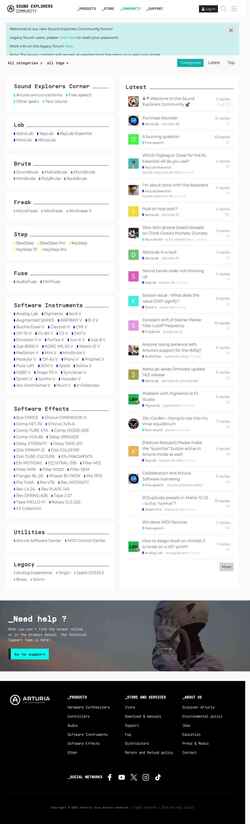 Snímek obrazovky forum.arturia.com