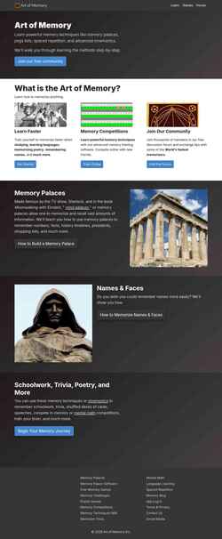 Screenshot artofmemory.com