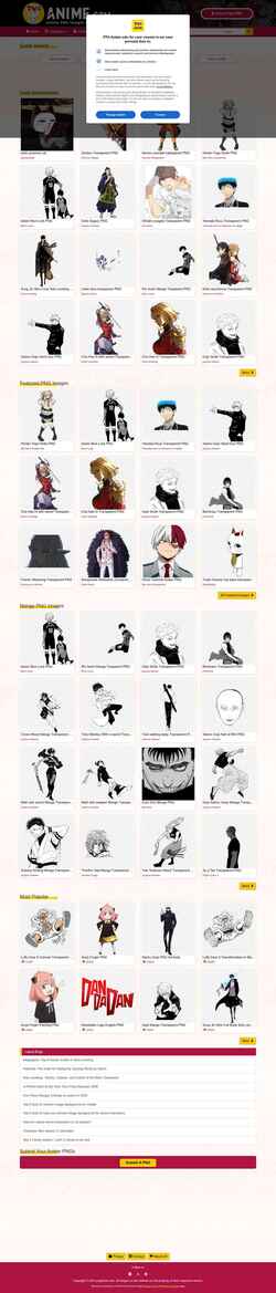 Schermata pnganime.com