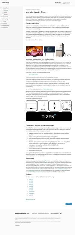 Screenshot docs.tizen.org