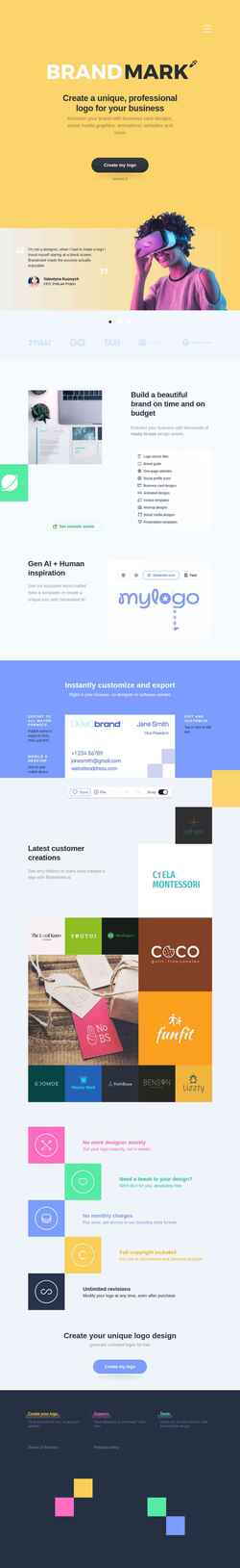 Posnetek zaslona brandmark.io