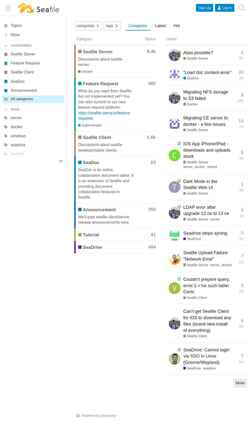 Skjermdump forum.seafile.com