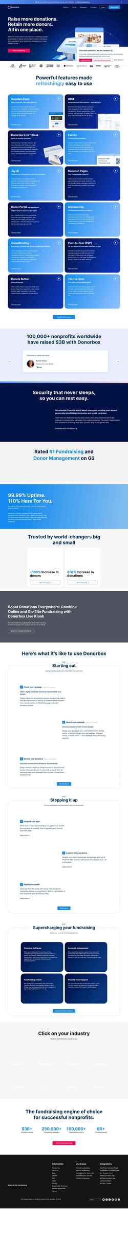 Скриншот donorbox.org