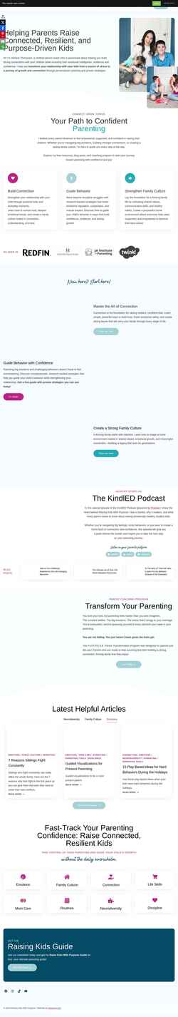 Zrzut ekranu raisingkidswithpurpose.com
