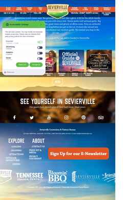 Screenshot visitsevierville.com