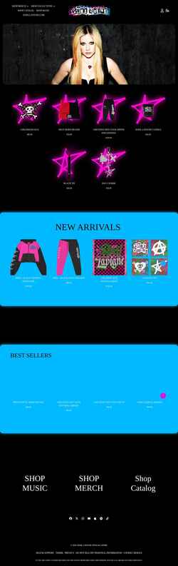 Captura de pantalla store.avrillavigne.com