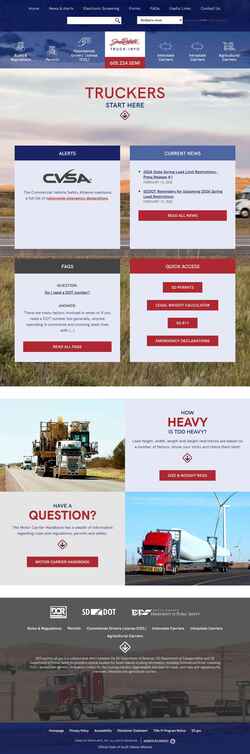 Skærmbillede sdtruckinfo.sd.gov