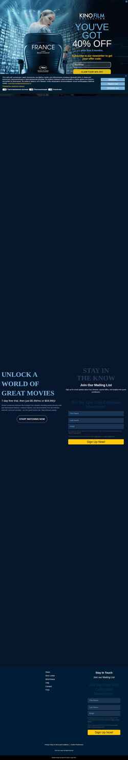 Snímek obrazovky kinofilmcollection.com