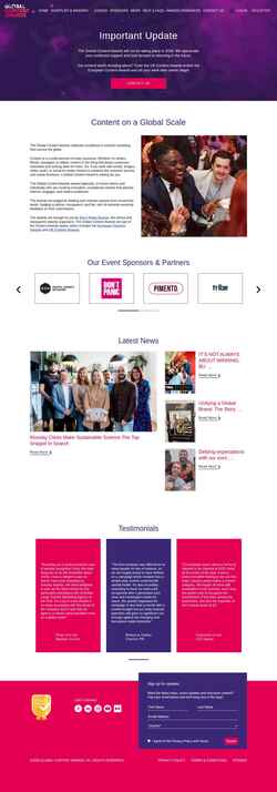 Captură de ecran globalcontentawards.com