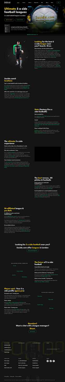 Screenshot 5aside.com