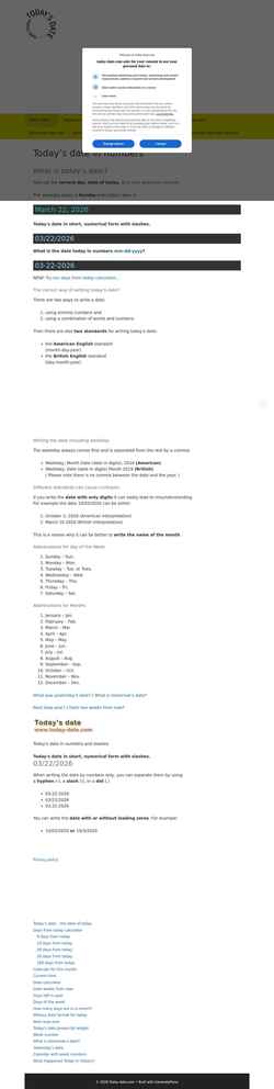 Skjermdump today-date.com