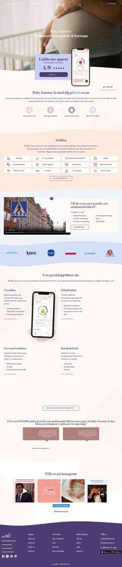 Captura de pantalla babyjourney.se