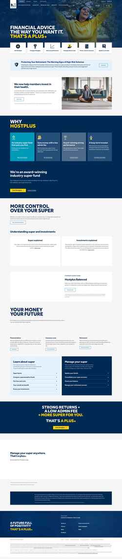 Captura de pantalla hostplus.com.au