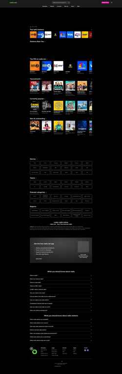 Скриншот uk.radio.net