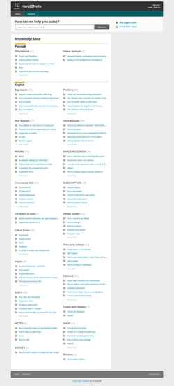 Skärmdump hand2note.freshdesk.com