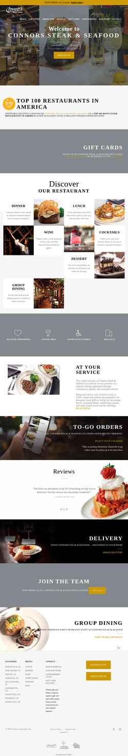 Снимак екрана connorsrestaurant.com