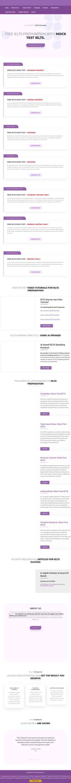 Schermata mocktestielts.com