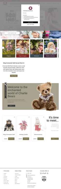 Снимак екрана charliebears.co.uk
