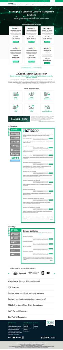Screenshot sectigostore.com