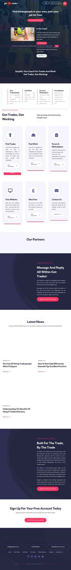 Snímek obrazovky gettrades.co.uk