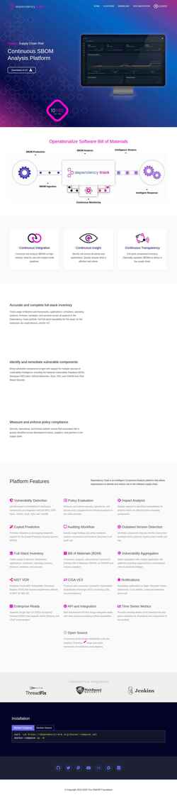 Екранна снимка dependencytrack.org
