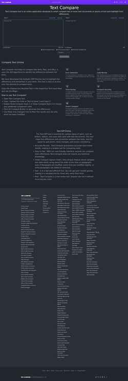Posnetek zaslona textcompare.io