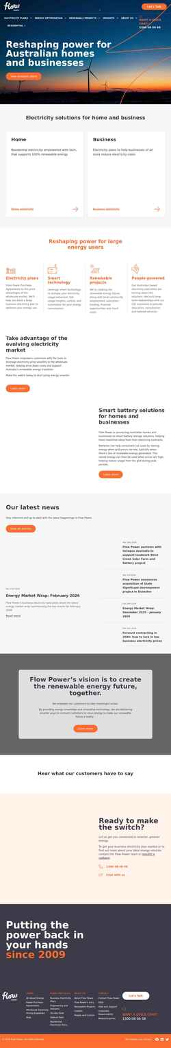 Zrzut ekranu flowpower.com.au