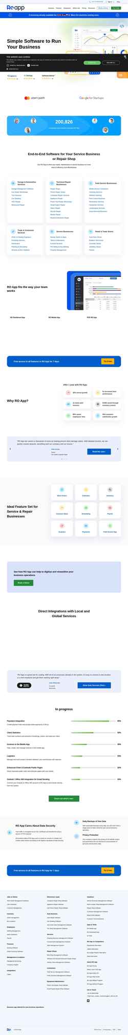 Екранна снимка roapp.io