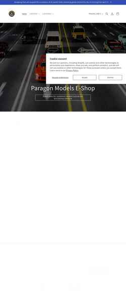 Captură de ecran paragonmodelstore.com